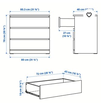 Komoda bílá MALM - 2