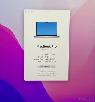 MacBook Pro 16” 2021 /16GB/M1 Pro/512GB/Záruka - 2