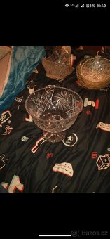 broušená křišťálová mísa - 2