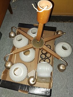 Retro 6ti ramenní lustr ze 70tých let - 2