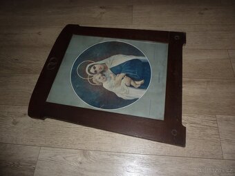 Svatý obraz Madonna v dřevěném rámu - 2