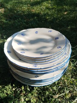 Sada talířů, talíře porcelán - modrá házenka - 2