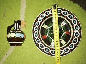 Keramický malovaný talířek a vázička - 2