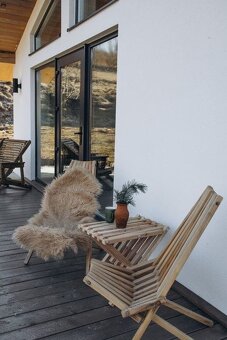 Skládací křeslo a stoleček z jasanu - 2