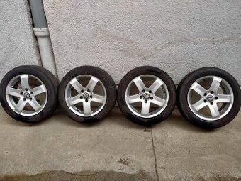 Alu kola Volkswagen, 6,5J x 16, 5x112, ET 38, letní pneu - 2