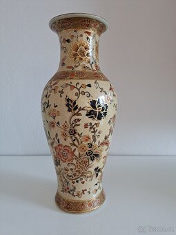 Stará váza s čínským, květinovým motivem - 2