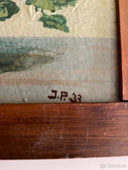 Obrázek Růže v modré míse. Signováno - 2