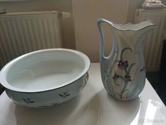 Secesni, ručně malovaná mycí souprava - 2