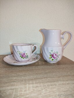 Růžový porcelán - čajový set - 2