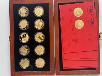 Zlato / sada zlatých mincí čnb Města proof - 2