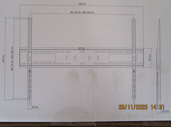 Odolný masivní univerzální pevný držák TV / Monitoru na zeď. - 2