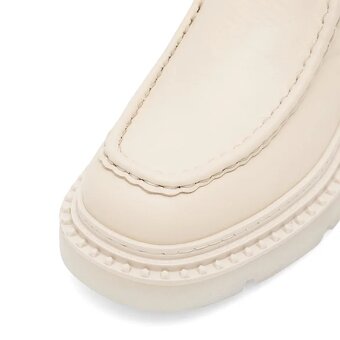 ♥️ Dámské kotníkové boty / polokozačky kožené béžové Badura - 2