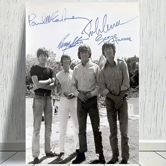 The BEATLES 30x45 plátno tisk, autogramy - 2