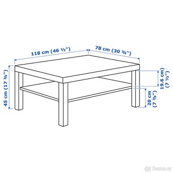 Konferenční stolek Ikea Lack 118x78 bříza - 2