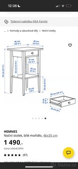 Noční stolek hemnes bílý - 2
