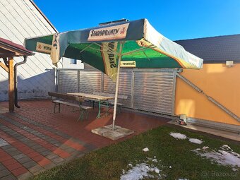 Pivní set rozkládací, dlouhý 220 cm + hospodský deštník - 2