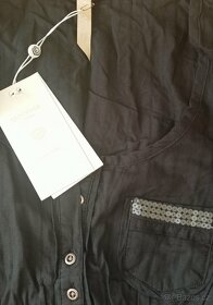 Nová, dámská, černá bavlněná košile s elastickým pasem - 2
