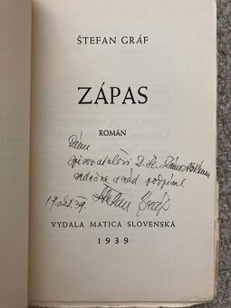 (podpis) Štefan Gráf - Zápas, 1939 - 2