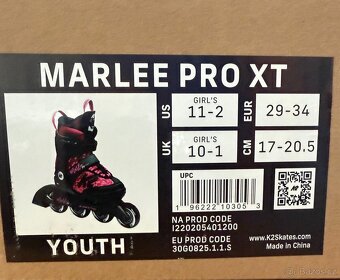Holčičí brusle K2 Marlee PRO XT vel. 29-34 - 2