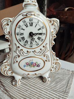 Staré porcelánové hodiny Royal Dux České Baroko,staré hodiny - 2