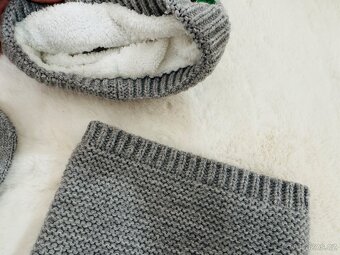 🐸 Dětská zimní sada – čepice s oušky, nákrčník a rukavičky - 2