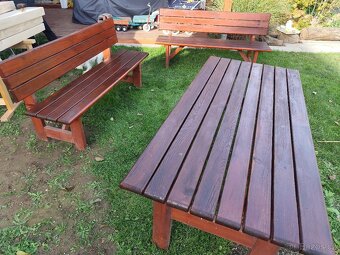 zahradní set stůl a 2 lavice - 2