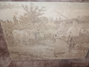 Tkaný obraz - Krávy a pastevci - 2