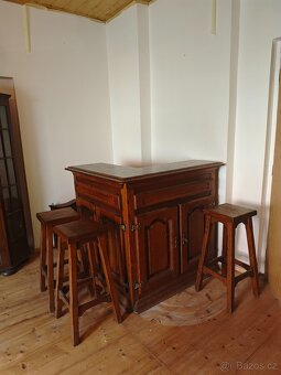 Rustikální bar a 3 barové židle - 2