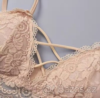 Nová sexy push up podprsenka 75 B bralet krajková tělová - 2