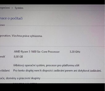 Herni Počítač- AMD RYZEN 5 1600 3,60Ghz/RAM 8GB DDR4/RX 580 - 2