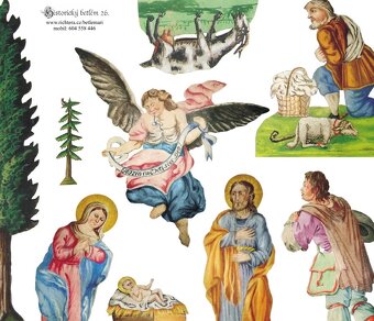 Historický vystřihovací papírový betlém č. 26 - 2