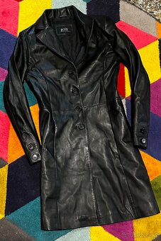 JOY DÁMSKÝ SLIM KOŽENÝ LUXUSNÍ KABÁT 38 🤩💪🏽 100% LEATHER - 2