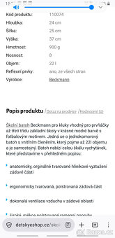 ŠKOLNÍ BATOH BECKMANN -AKTOVKA OD 1.třídy - 2