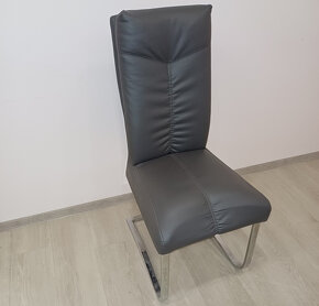 Jídelní židle Gloria, šedá ekokůže - 2