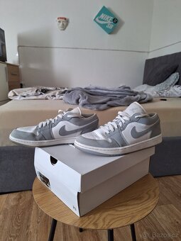 Nike Air Jordan 1 low White/wolf grey-aluminum - 2