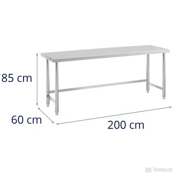 Nerezový gastro stůl na kolečkách 200x60cm stav jako nový - 2