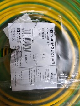 H07V-K 16mm (CYA) žlutozelený kabel. - 2