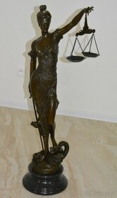 Bronzová socha - Justicia na mramoru - XXL-101 cm - 2