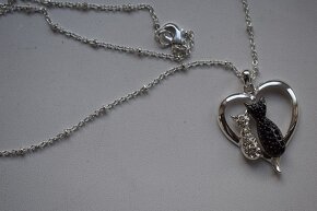 Šperk, řetízek, přívěšek kočky, náhrdelník - 2