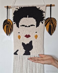 Boho tapiserie Frida s kočkou - 2