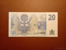 20 Kč 1994 - Nejvzácnější varianta na žlutém papíře - UNC - 2