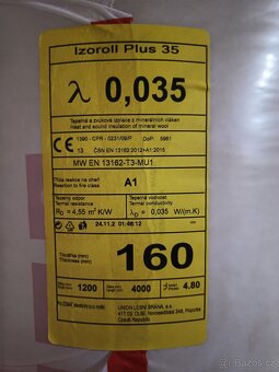 Vata - Tepelná izolace Izoroll Plus 35 160 mm (4,8 m2/bal.) - 2