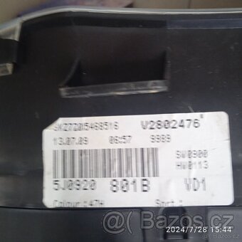 Škoda Fabia 2 - Roomster - budíky - 5J0920801B - 2