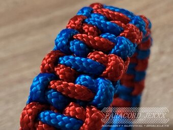 PARACORD náramek (19 cm) blue - red - 2