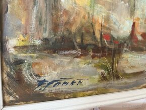 Krásný obraz vesnice malovaný - 2