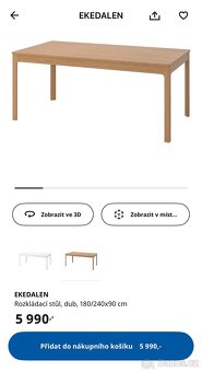 Jídelní rozkládací stůl IKEA EKEDALEN - 2
