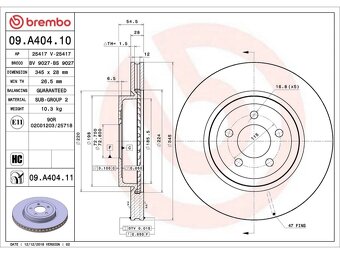 Brzdové kotouče Brembo 09.A404.11 - 2