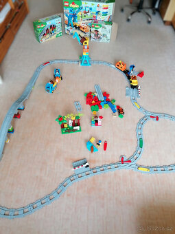 Lego duplo vláček, koleje, bagr, náklaďák, jeřáb.. - 2