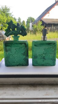 dva flakony malachitové sklo art-deco Ingrid schlevogt - 2