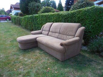 rohová, sedací souprava, barva nugat, alcantara - 2